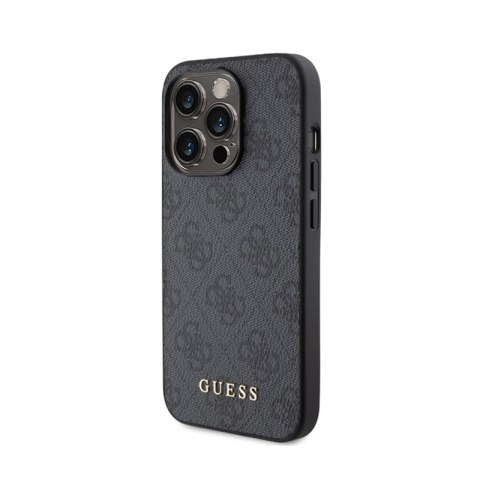 Guess 4G Metal Gold Logo - Etui iPhone 15 Pro (szary) Guess 4G Metal Gold Logo - Etui iPhone 15 Pro (szary)