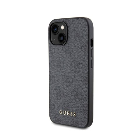 Guess 4G Metal Gold Logo - Etui iPhone 15 (szary) Guess 4G Metal Gold Logo - Etui iPhone 15 (szary)