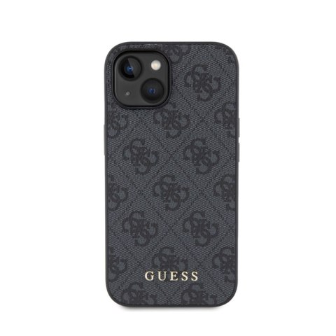 Guess 4G Metal Gold Logo - Etui iPhone 15 (szary) Guess 4G Metal Gold Logo - Etui iPhone 15 (szary)