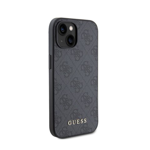 Guess 4G Metal Gold Logo - Etui iPhone 15 (szary) Guess 4G Metal Gold Logo - Etui iPhone 15 (szary)