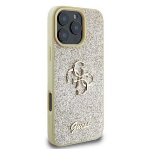 Guess Fixed Glitter Big 4G - Etui iPhone 16 Pro Max (złoty) Guess Fixed Glitter Big 4G - Etui iPhone 16 Pro Max (złoty)