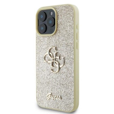 Guess Fixed Glitter Big 4G - Etui iPhone 16 Pro Max (złoty) Guess Fixed Glitter Big 4G - Etui iPhone 16 Pro Max (złoty)