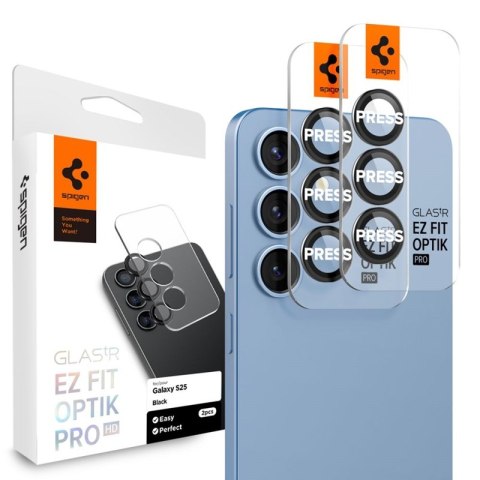 Spigen Optik Pro GLAS.TR EZ Fit Camera Protector 2-Pack - Szkło ochronne na obiektyw do Samsung Galaxy S25 (2 szt) (Czarny) Spigen Optik Pro GLAS.TR EZ Fit Camera Protector 2-Pack - Szkło ochronne na obiektyw do Samsung Galaxy S25 (2 szt) (Czarny)