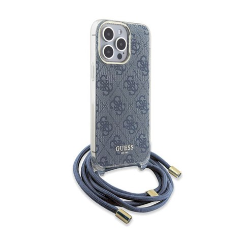 Guess Crossbody Cord 4G Print - Etui iPhone 15 Pro (niebieski) Guess Crossbody Cord 4G Print - Etui iPhone 15 Pro (niebieski)