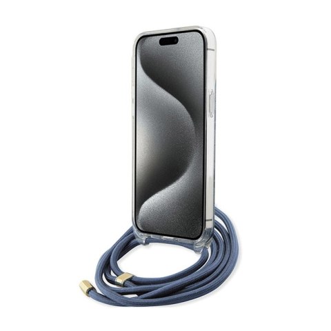 Guess Crossbody Cord 4G Print - Etui iPhone 15 Pro (niebieski) Guess Crossbody Cord 4G Print - Etui iPhone 15 Pro (niebieski)