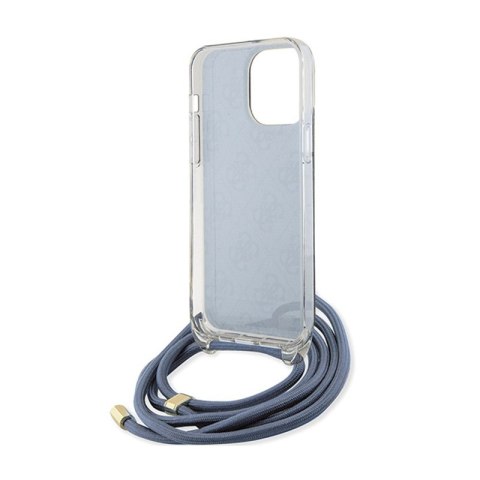 Guess Crossbody Cord 4G Print - Etui iPhone 15 Pro (niebieski) Guess Crossbody Cord 4G Print - Etui iPhone 15 Pro (niebieski)