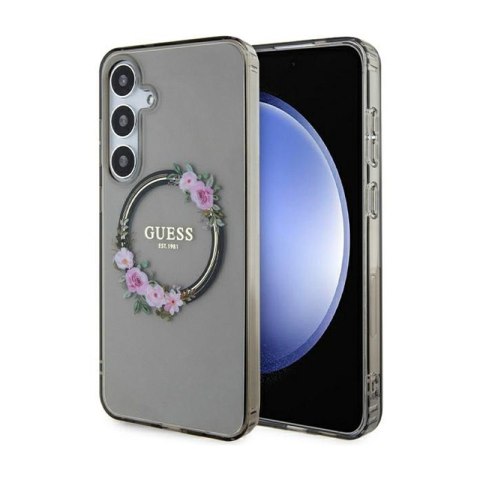 Guess IML Flowers Wreath MagSafe - Etui Samsung Galaxy S24+ (czarny) Guess IML Flowers Wreath MagSafe - Etui Samsung Galaxy S24+ (czarny)