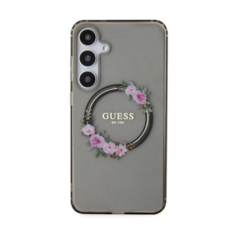 Guess IML Flowers Wreath MagSafe - Etui Samsung Galaxy S24+ (czarny) Guess IML Flowers Wreath MagSafe - Etui Samsung Galaxy S24+ (czarny)