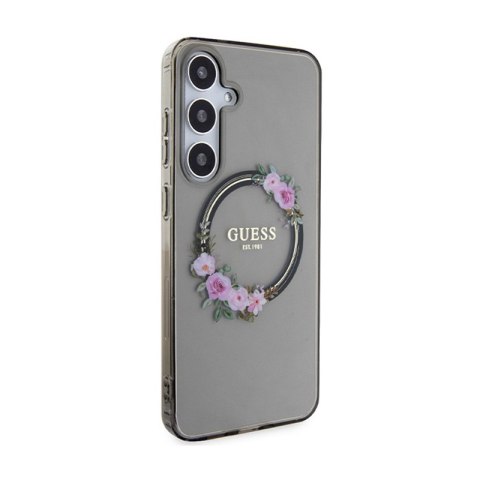 Guess IML Flowers Wreath MagSafe - Etui Samsung Galaxy S24+ (czarny) Guess IML Flowers Wreath MagSafe - Etui Samsung Galaxy S24+ (czarny)
