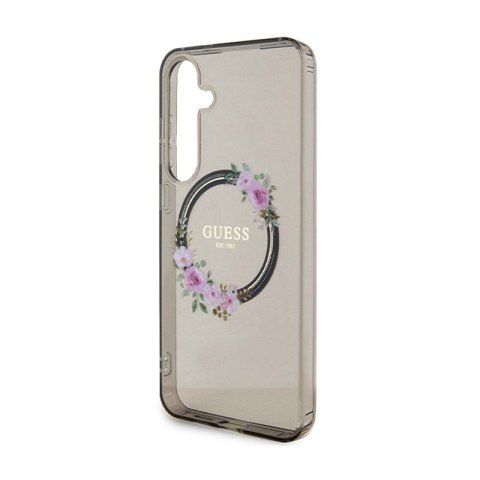 Guess IML Flowers Wreath MagSafe - Etui Samsung Galaxy S24+ (czarny) Guess IML Flowers Wreath MagSafe - Etui Samsung Galaxy S24+ (czarny)