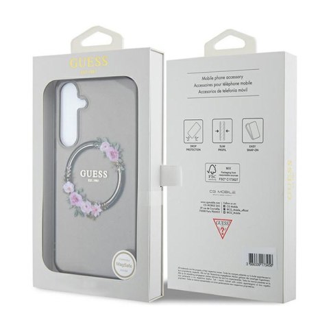 Guess IML Flowers Wreath MagSafe - Etui Samsung Galaxy S24+ (czarny) Guess IML Flowers Wreath MagSafe - Etui Samsung Galaxy S24+ (czarny)