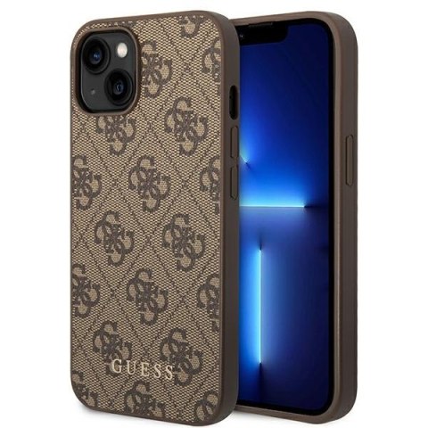 Guess 4G Metal Gold Logo - Etui iPhone 15 / 14 / 13 (brązowy) Guess 4G Metal Gold Logo - Etui iPhone 15 / 14 / 13 (brązowy)