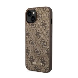 Guess 4G Metal Gold Logo - Etui iPhone 15 / 14 / 13 (brązowy)