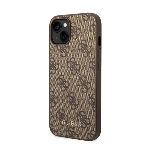 Guess 4G Metal Gold Logo - Etui iPhone 15 / 14 / 13 (brązowy) Guess 4G Metal Gold Logo - Etui iPhone 15 / 14 / 13 (brązowy)
