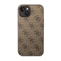 Guess 4G Metal Gold Logo - Etui iPhone 15 / 14 / 13 (brązowy)