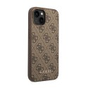 Guess 4G Metal Gold Logo - Etui iPhone 15 / 14 / 13 (brązowy)