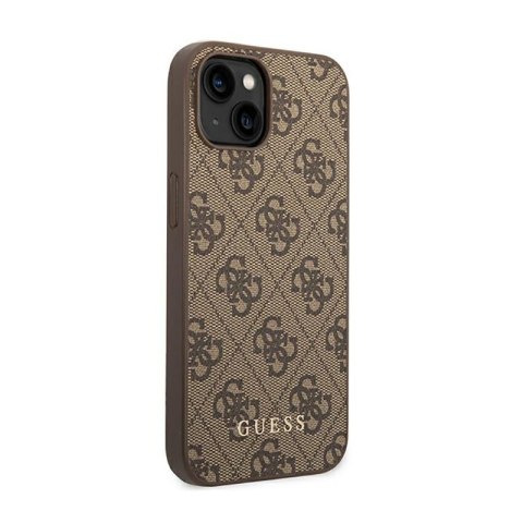 Guess 4G Metal Gold Logo - Etui iPhone 15 / 14 / 13 (brązowy) Guess 4G Metal Gold Logo - Etui iPhone 15 / 14 / 13 (brązowy)