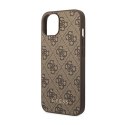 Guess 4G Metal Gold Logo - Etui iPhone 15 / 14 / 13 (brązowy)