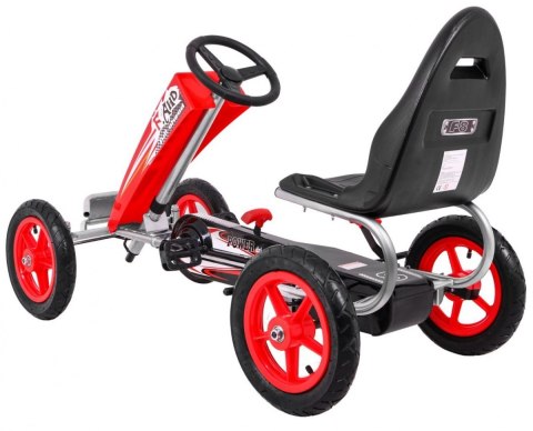 Gokart Full Ahead AIR na pedały dla dzieci 3+ Czerwony + Regulacja siedziska + Pompowane koła + Hamulec ręczny Gokart Full Ahead AIR na pedały dla dzieci 3+ Czerwony + Regulacja siedziska + Pompowane koła + Hamulec ręczny