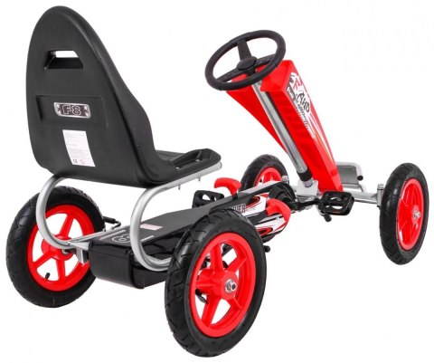 Gokart Full Ahead AIR na pedały dla dzieci 3+ Czerwony + Regulacja siedziska + Pompowane koła + Hamulec ręczny Gokart Full Ahead AIR na pedały dla dzieci 3+ Czerwony + Regulacja siedziska + Pompowane koła + Hamulec ręczny