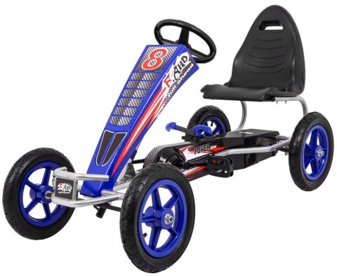 Gokart Full Ahead AIR na pedały dla dzieci 3+ Niebieski + Regulacja siedziska + Pompowane koła + Hamulec ręczny Gokart Full Ahead AIR na pedały dla dzieci 3+ Niebieski + Regulacja siedziska + Pompowane koła + Hamulec ręczny