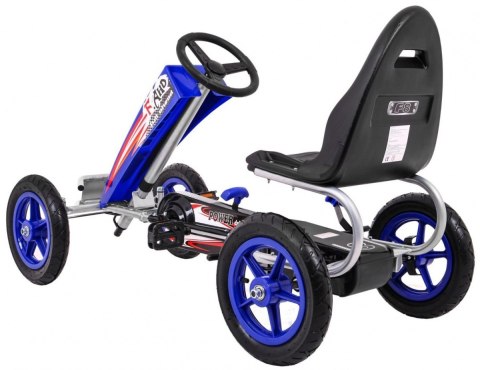 Gokart Full Ahead AIR na pedały dla dzieci 3+ Niebieski + Regulacja siedziska + Pompowane koła + Hamulec ręczny Gokart Full Ahead AIR na pedały dla dzieci 3+ Niebieski + Regulacja siedziska + Pompowane koła + Hamulec ręczny