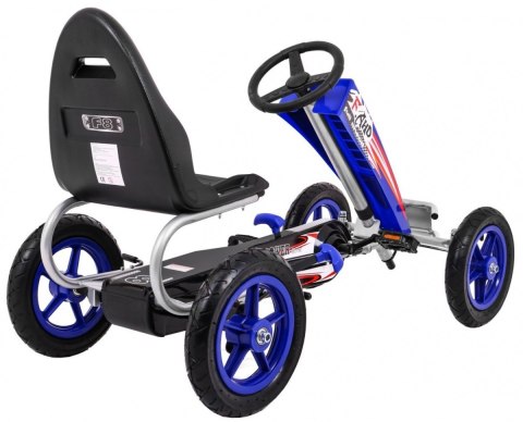 Gokart Full Ahead AIR na pedały dla dzieci 3+ Niebieski + Regulacja siedziska + Pompowane koła + Hamulec ręczny Gokart Full Ahead AIR na pedały dla dzieci 3+ Niebieski + Regulacja siedziska + Pompowane koła + Hamulec ręczny