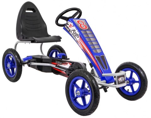 Gokart Full Ahead AIR na pedały dla dzieci 3+ Niebieski + Regulacja siedziska + Pompowane koła + Hamulec ręczny Gokart Full Ahead AIR na pedały dla dzieci 3+ Niebieski + Regulacja siedziska + Pompowane koła + Hamulec ręczny