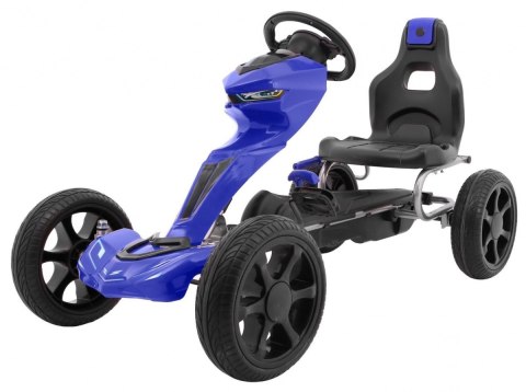 Gokart Grand Ride na pedały dla dzieci 3+ Niebieski + Koła EVA + Regulacja fotela + Hamulec ręczny Gokart Grand Ride na pedały dla dzieci 3+ Niebieski + Koła EVA + Regulacja fotela + Hamulec ręczny
