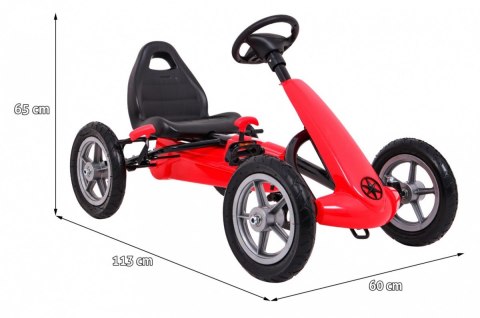 Gokart STAR na pedały dla dzieci 3+ Czerwony + Regulacja siedzenia + Pompowane koła Gokart STAR na pedały dla dzieci 3+ Czerwony + Regulacja siedzenia + Pompowane koła