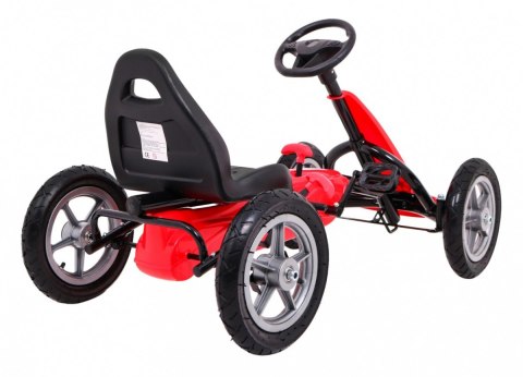 Gokart STAR na pedały dla dzieci 3+ Czerwony + Regulacja siedzenia + Pompowane koła Gokart STAR na pedały dla dzieci 3+ Czerwony + Regulacja siedzenia + Pompowane koła