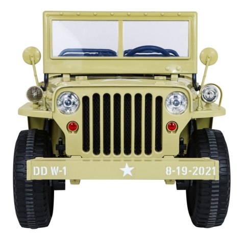 Autko Wojskowe Retro dla 3 dzieci Matcha + Napęd 4x4 + Schowki + EVA + Wolny Start + MP3 LED Autko Wojskowe Retro dla 3 dzieci Matcha + Napęd 4x4 + Schowki + EVA + Wolny Start + MP3 LED