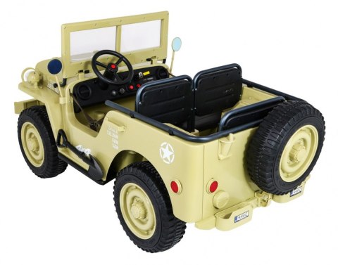 Autko Wojskowe Retro dla 3 dzieci Matcha + Napęd 4x4 + Schowki + EVA + Wolny Start + MP3 LED Autko Wojskowe Retro dla 3 dzieci Matcha + Napęd 4x4 + Schowki + EVA + Wolny Start + MP3 LED