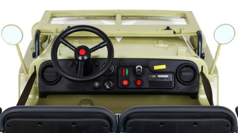 Autko Wojskowe Retro dla 3 dzieci Matcha + Napęd 4x4 + Schowki + EVA + Wolny Start + MP3 LED Autko Wojskowe Retro dla 3 dzieci Matcha + Napęd 4x4 + Schowki + EVA + Wolny Start + MP3 LED