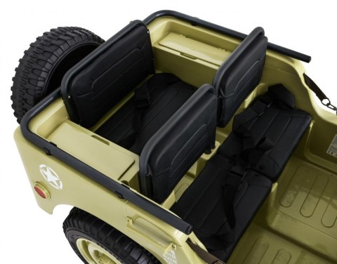 Autko Wojskowe Retro dla 3 dzieci Matcha + Napęd 4x4 + Schowki + EVA + Wolny Start + MP3 LED Autko Wojskowe Retro dla 3 dzieci Matcha + Napęd 4x4 + Schowki + EVA + Wolny Start + MP3 LED