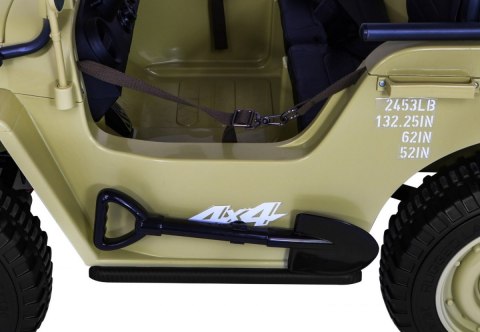 Autko Wojskowe Retro dla 3 dzieci Matcha + Napęd 4x4 + Schowki + EVA + Wolny Start + MP3 LED Autko Wojskowe Retro dla 3 dzieci Matcha + Napęd 4x4 + Schowki + EVA + Wolny Start + MP3 LED