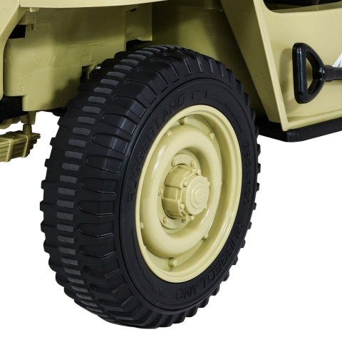 Autko Wojskowe Retro dla 3 dzieci Matcha + Napęd 4x4 + Schowki + EVA + Wolny Start + MP3 LED Autko Wojskowe Retro dla 3 dzieci Matcha + Napęd 4x4 + Schowki + EVA + Wolny Start + MP3 LED