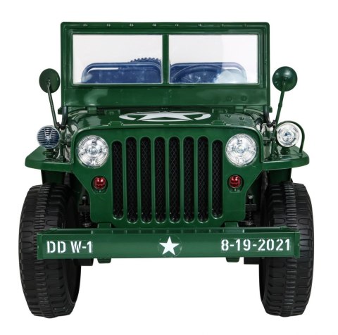 Autko Wojskowe Retro dla 3 dzieci Zielony + Napęd 4x4 + Schowki + EVA + Wolny Start + MP3 LED Autko Wojskowe Retro dla 3 dzieci Zielony + Napęd 4x4 + Schowki + EVA + Wolny Start + MP3 LED