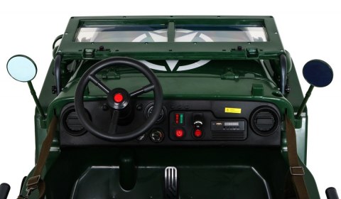 Autko Wojskowe Retro dla 3 dzieci Zielony + Napęd 4x4 + Schowki + EVA + Wolny Start + MP3 LED Autko Wojskowe Retro dla 3 dzieci Zielony + Napęd 4x4 + Schowki + EVA + Wolny Start + MP3 LED