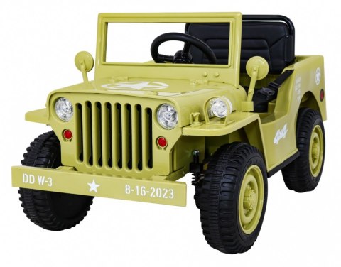 Autko Wojskowe Retro dla dzieci Beżowy + Napęd 4x4 + Pilot + 2 Bagażniki + Wolny Start + MP3 LED Autko Wojskowe Retro dla dzieci Beżowy + Napęd 4x4 + Pilot + 2 Bagażniki + Wolny Start + MP3 LED