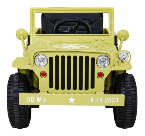 Autko Wojskowe Retro dla dzieci Beżowy + Napęd 4x4 + Pilot + 2 Bagażniki + Wolny Start + MP3 LED Autko Wojskowe Retro dla dzieci Beżowy + Napęd 4x4 + Pilot + 2 Bagażniki + Wolny Start + MP3 LED
