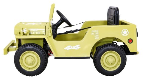 Autko Wojskowe Retro dla dzieci Beżowy + Napęd 4x4 + Pilot + 2 Bagażniki + Wolny Start + MP3 LED Autko Wojskowe Retro dla dzieci Beżowy + Napęd 4x4 + Pilot + 2 Bagażniki + Wolny Start + MP3 LED