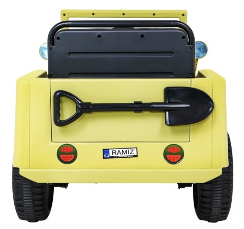 Autko Wojskowe Retro dla dzieci Beżowy + Napęd 4x4 + Pilot + 2 Bagażniki + Wolny Start + MP3 LED Autko Wojskowe Retro dla dzieci Beżowy + Napęd 4x4 + Pilot + 2 Bagażniki + Wolny Start + MP3 LED