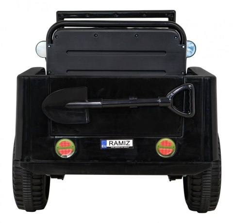 Autko Wojskowe Retro dla dzieci Czarny + Napęd 4x4 + Pilot + 2 Bagażniki + Wolny Start + MP3 LED Autko Wojskowe Retro dla dzieci Czarny + Napęd 4x4 + Pilot + 2 Bagażniki + Wolny Start + MP3 LED