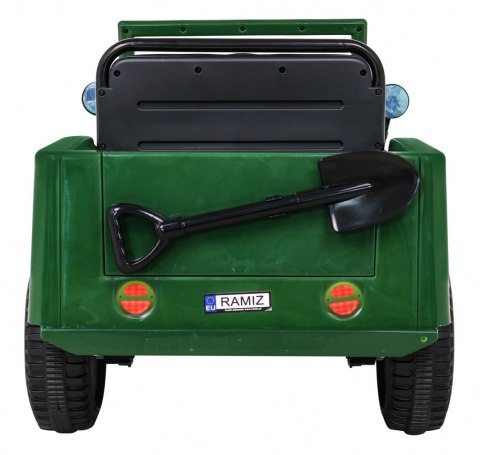 Autko Wojskowe Retro dla dzieci Zielony + Napęd 4x4 + Pilot + 2 Bagażniki + Wolny Start + MP3 LED Autko Wojskowe Retro dla dzieci Zielony + Napęd 4x4 + Pilot + 2 Bagażniki + Wolny Start + MP3 LED