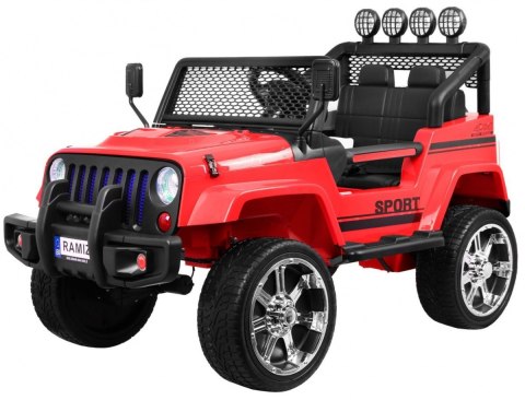 Autko terenowe Raptor Drifter Czerwony + Pilot + Napęd 4x4 + Schowek + Wolny Start + MP3 LED Autko terenowe Raptor Drifter Czerwony + Pilot + Napęd 4x4 + Schowek + Wolny Start + MP3 LED
