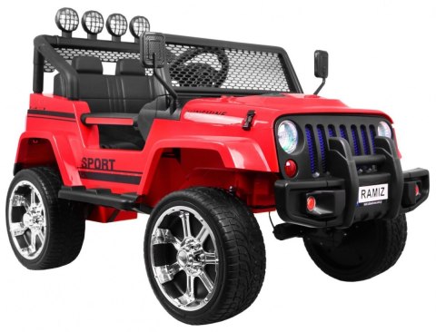 Autko terenowe Raptor Drifter Czerwony + Pilot + Napęd 4x4 + Schowek + Wolny Start + MP3 LED Autko terenowe Raptor Drifter Czerwony + Pilot + Napęd 4x4 + Schowek + Wolny Start + MP3 LED