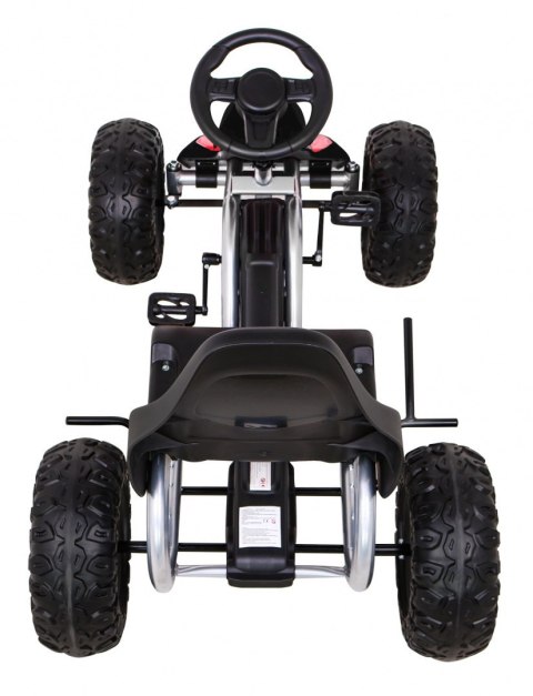 Duży Gokart Strong na pedały dla dzieci Czarny + Obciążenie 100 kg + Koła EVA + Hamulec ręczny + Sportowy fotel Duży Gokart Strong na pedały dla dzieci Czarny + Obciążenie 100 kg + Koła EVA + Hamulec ręczny + Sportowy fotel