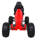 Duży Gokart Strong na pedały dla dzieci Czerwony + Obciążenie 100 kg + Koła EVA + Hamulec ręczny + Sportowy fotel