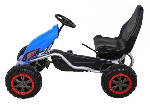 Duży Gokart Strong na pedały dla dzieci Niebieski + Obciążenie 100 kg + Koła EVA + Hamulec ręczny + Sportowy fotel Duży Gokart Strong na pedały dla dzieci Niebieski + Obciążenie 100 kg + Koła EVA + Hamulec ręczny + Sportowy fotel